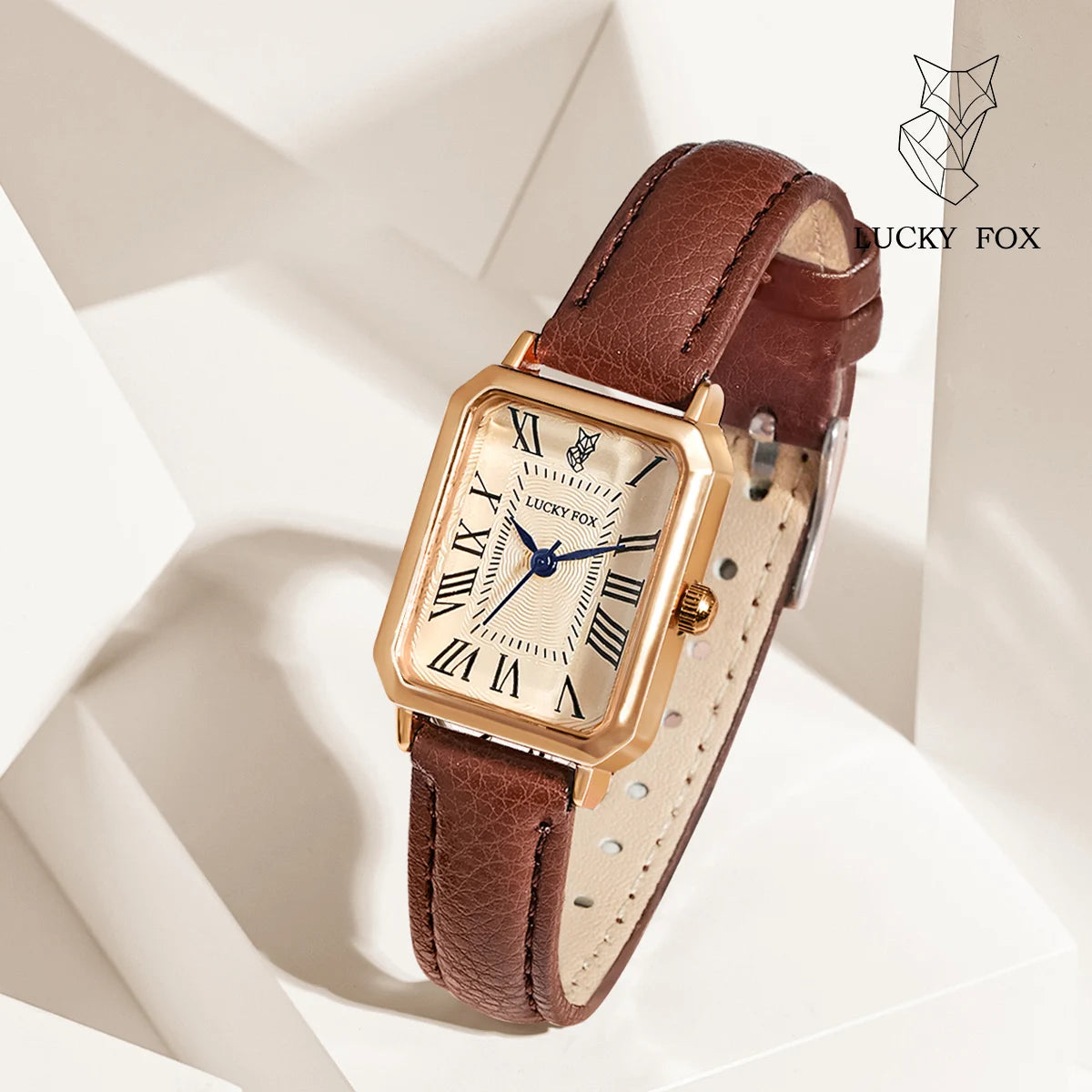 Square Leather Strap Watch