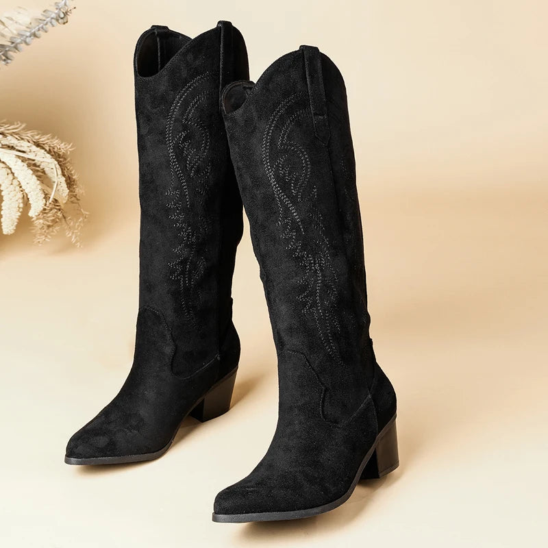 Embroidered Retro Booties