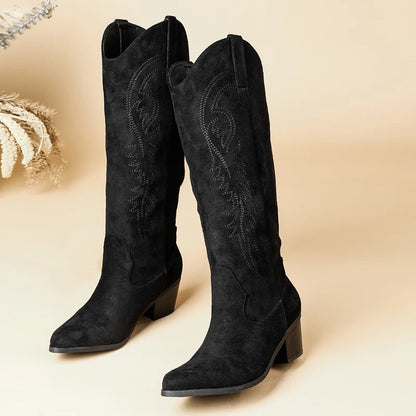 Embroidered Retro Booties