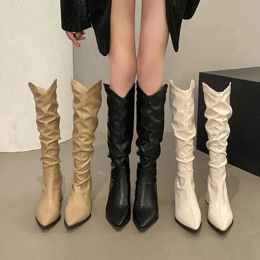 Women's Black Knee-High Boots