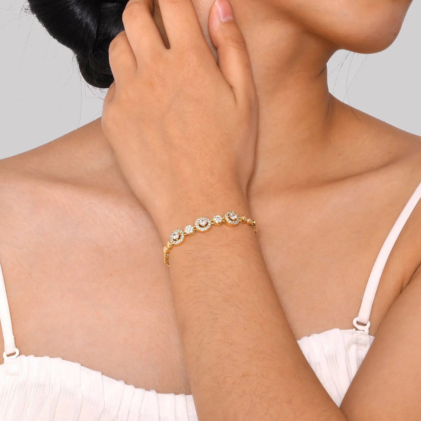 CZ Love Charm Chain Bracelet