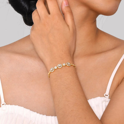 CZ Love Charm Chain Bracelet