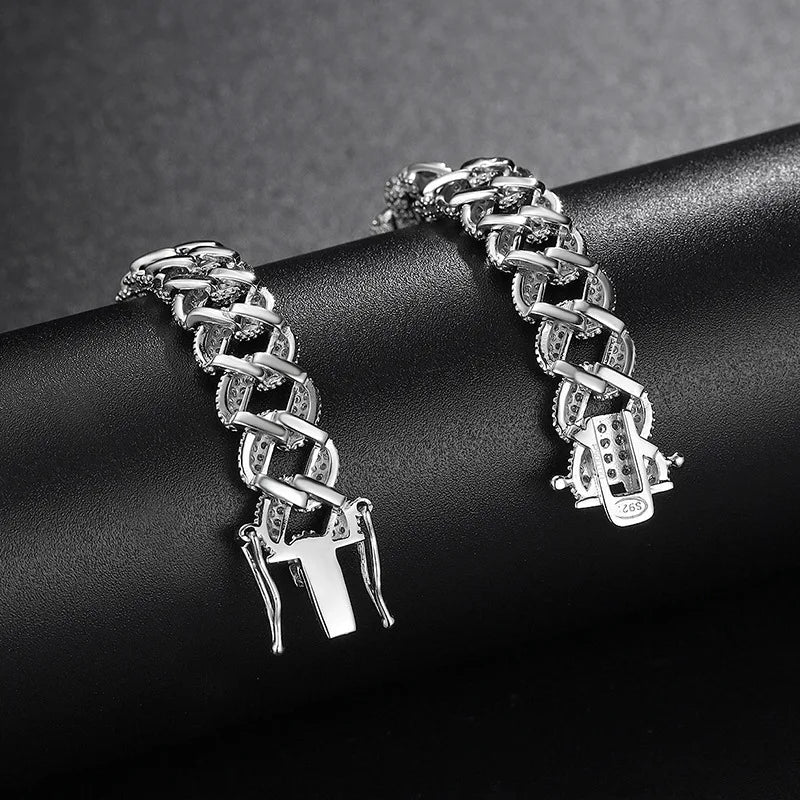 9mm GRA Moissanite Cuban Link Bracelet