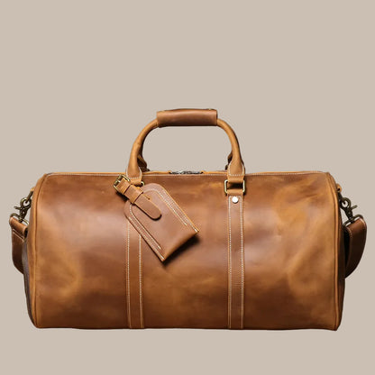 Men's Vintage Crazy Horse Leather Duffle