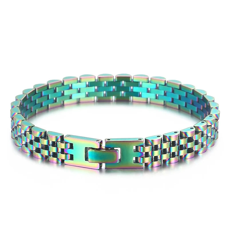 10mm Watchband-Style Stainless Steel Bracelet