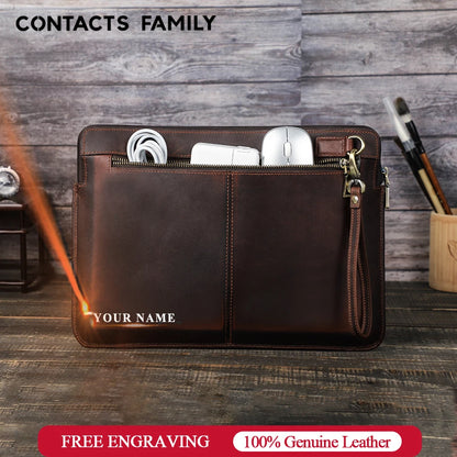 Luxury Crazy Horse Laptop Bag