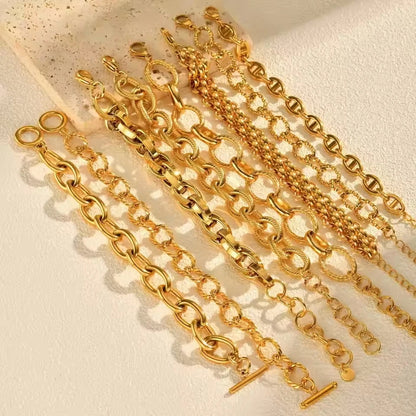 Gold-Tone Toggle Clasp Chain Bracelet