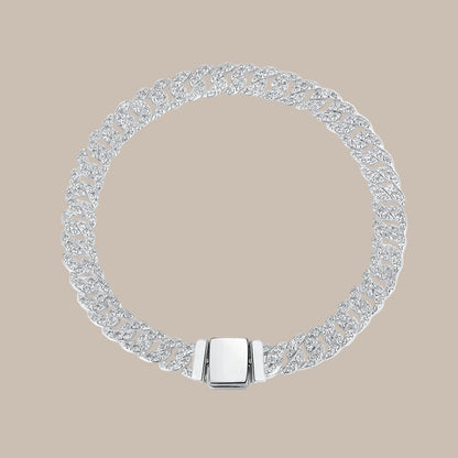 Gold Cuban Chain Inlaid Bracelet & Necklace Set