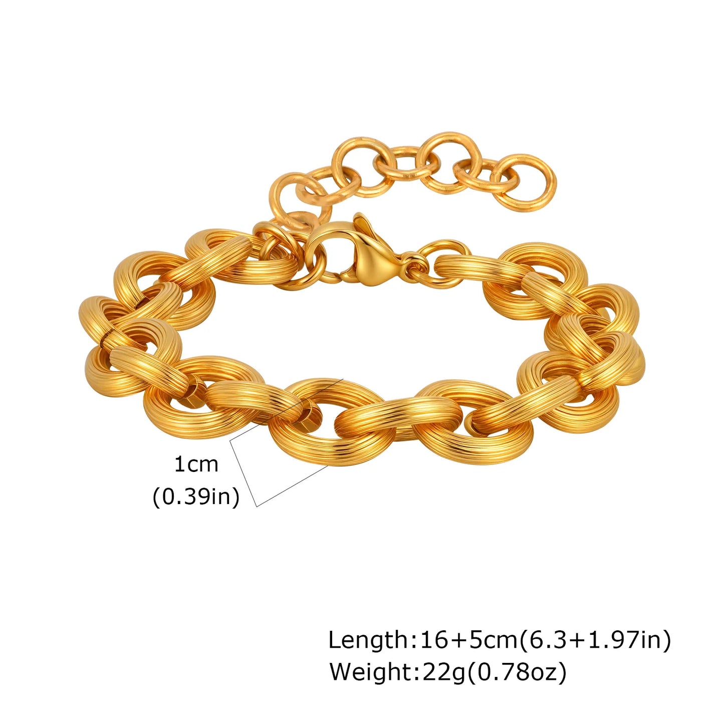 Gold-Tone Toggle Clasp Chain Bracelet
