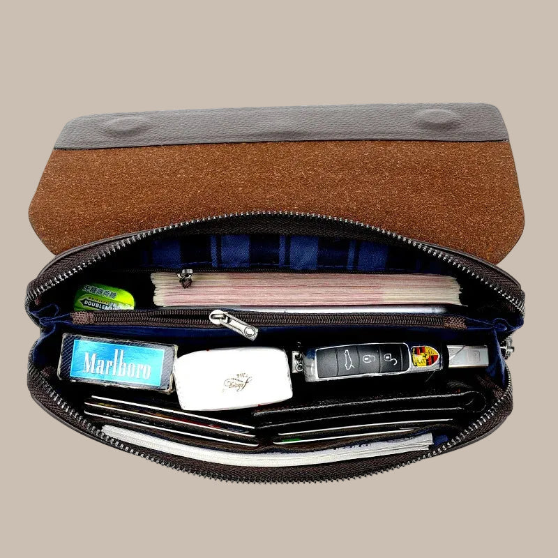 Buckle Zipper Clutch Bag