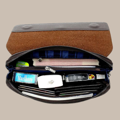 Buckle Zipper Clutch Bag