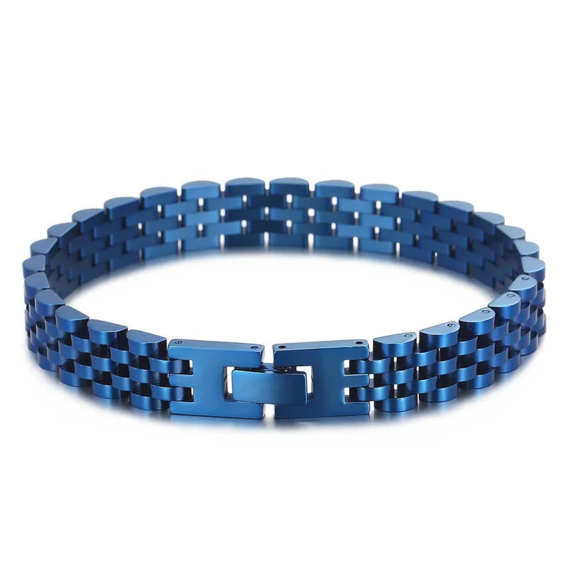 10mm Watchband-Style Stainless Steel Bracelet