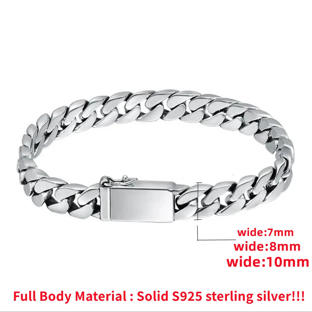 925 Sterling Silver Punk Chain Bracelet