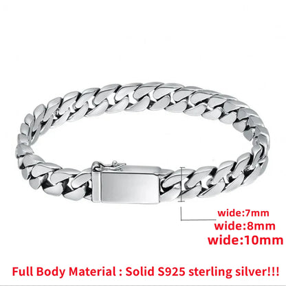 925 Sterling Silver Punk Chain Bracelet