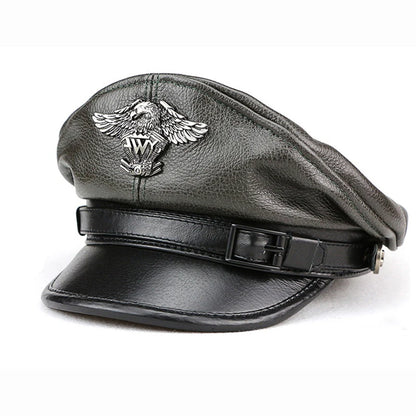 Retro Military Leather Cap