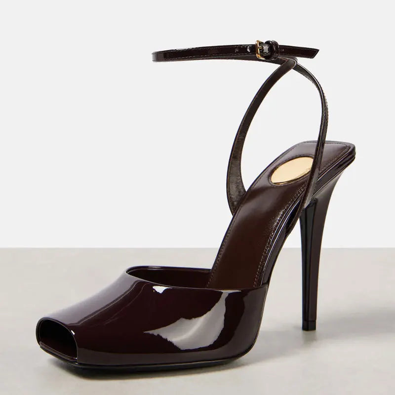 Fish Mouth Patent Sandals