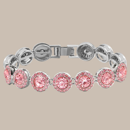 Rhinestone Paved Heart Cuban Chain Bracelet