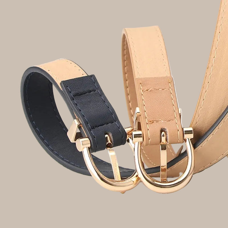 Women's Retro Oval Buckle Belt