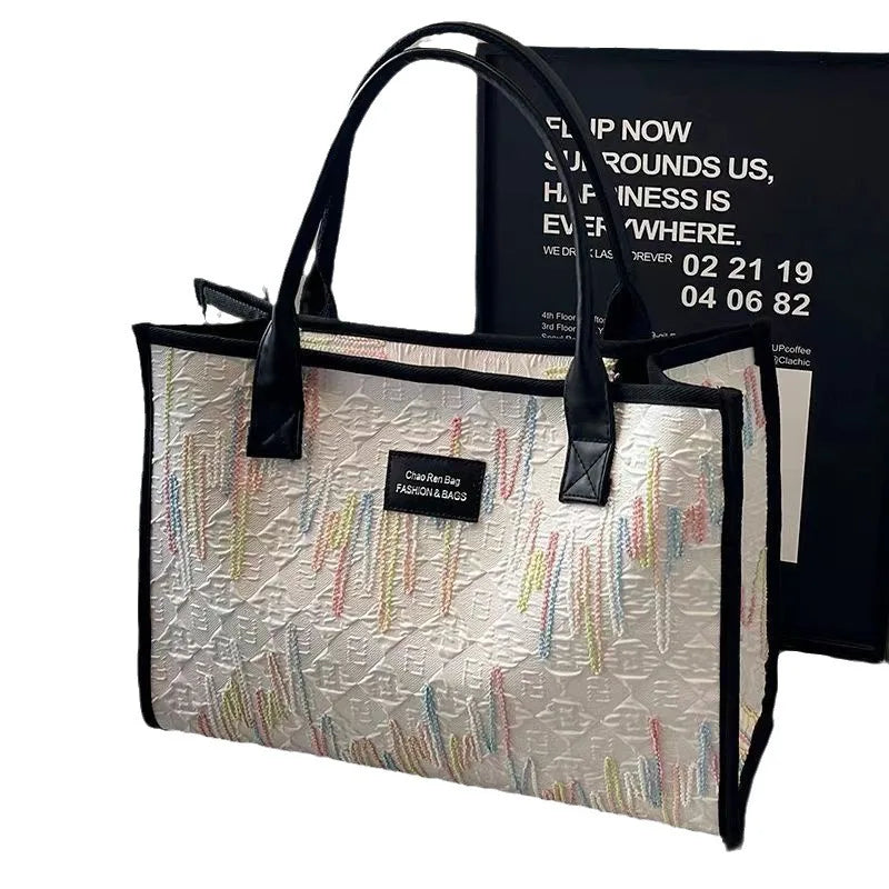Off-White Canvas Tote Bag