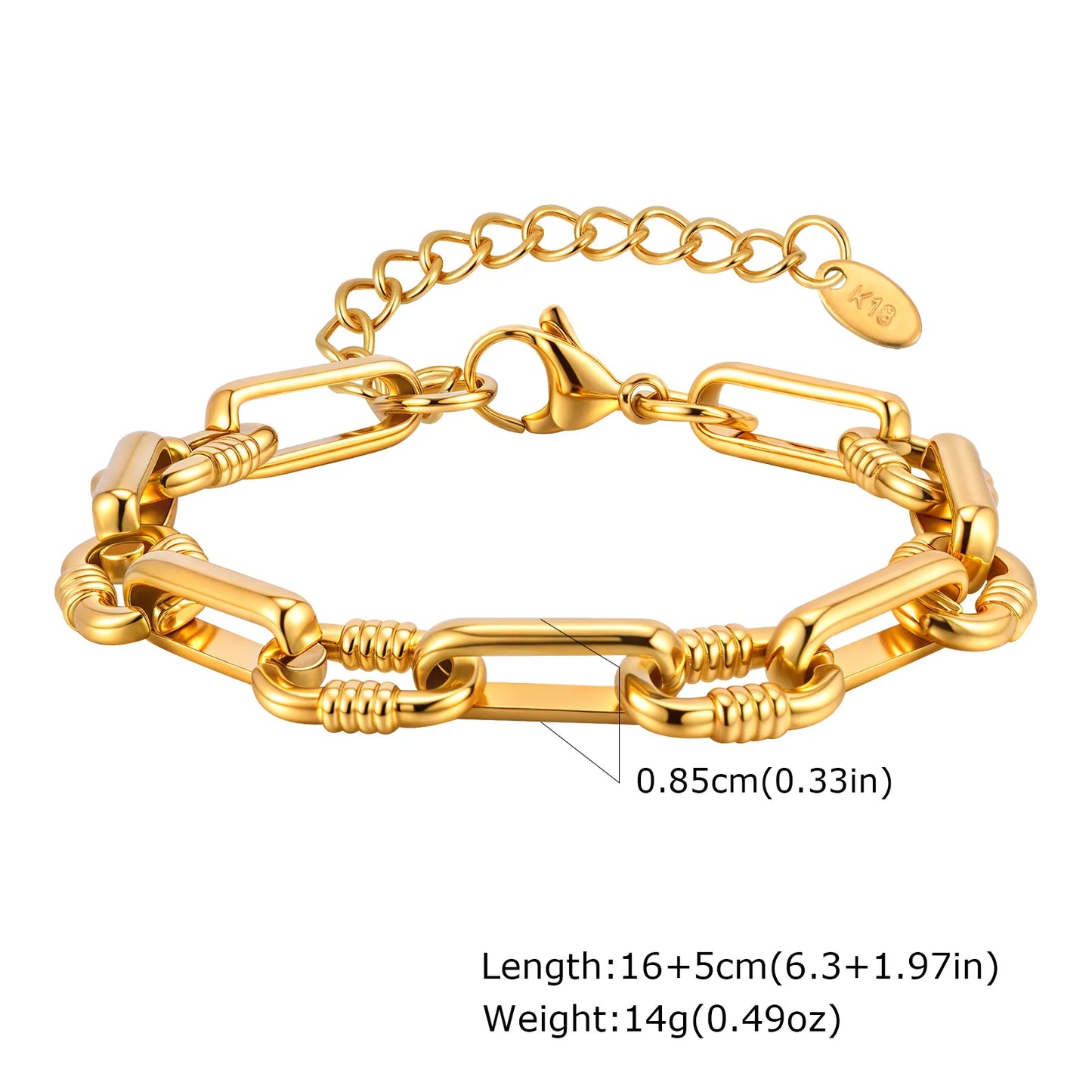 Gold-Tone Toggle Clasp Chain Bracelet
