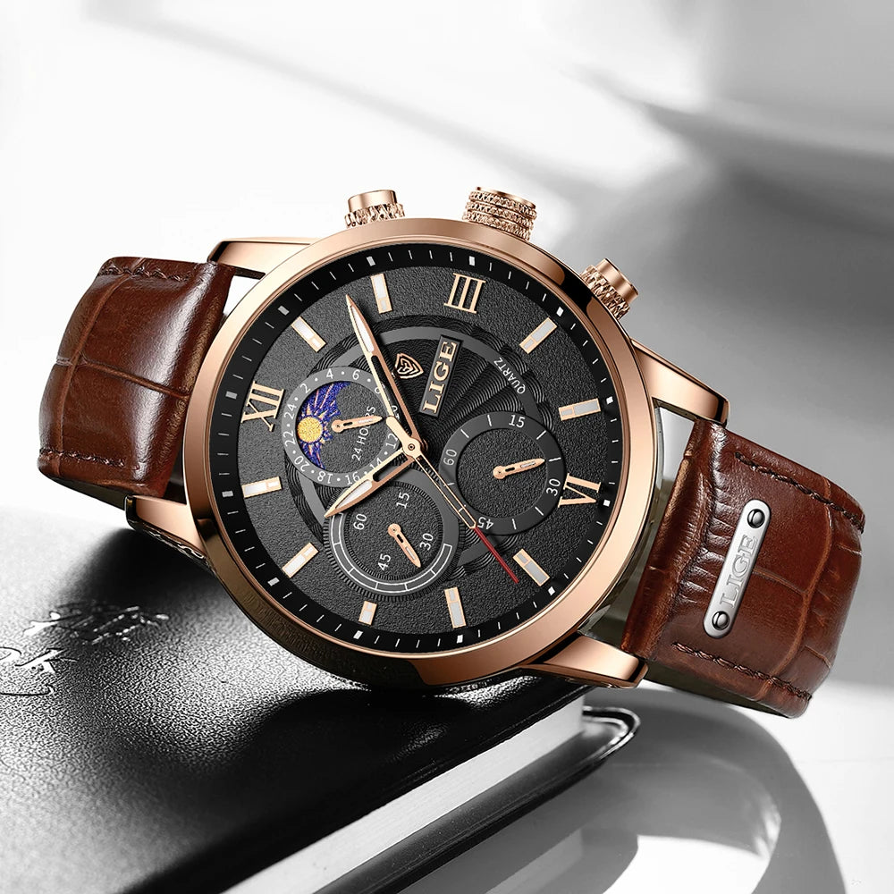 Men's Luxury Leather Quartz Watch