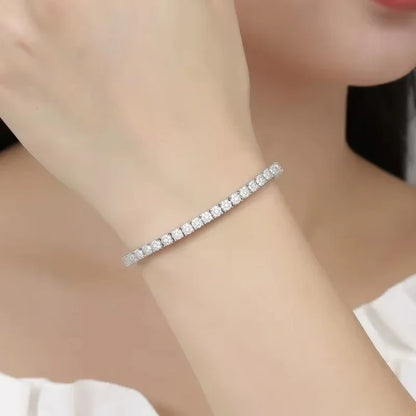 Iced-Out 4mm Crystal Tennis Bracelet