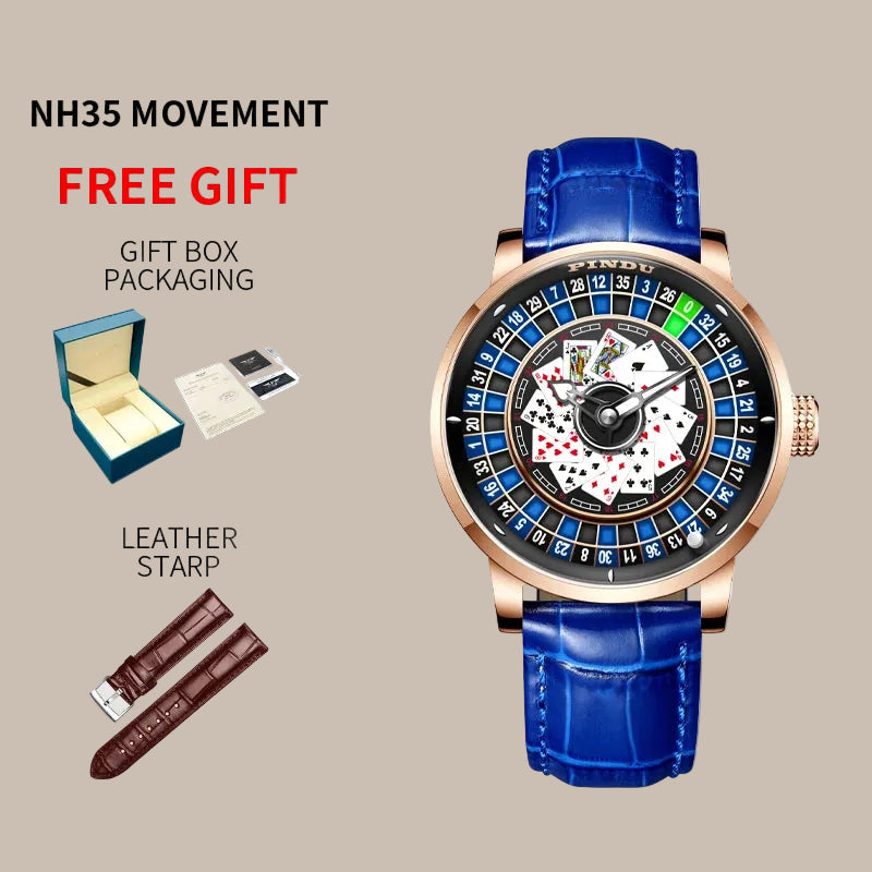 Men’s Luxury Poker Dial Watch