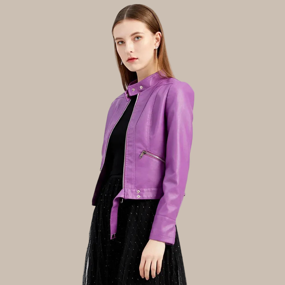 Women's Short Genuine Leather Jacket