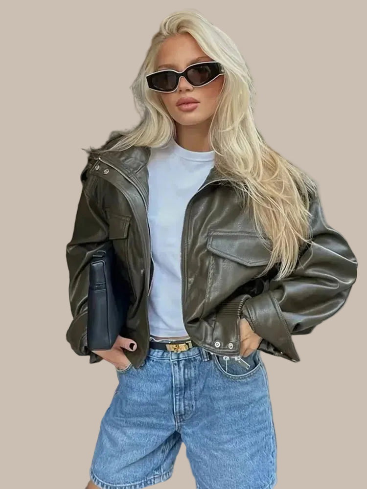 Women’s PU Leather Jacket