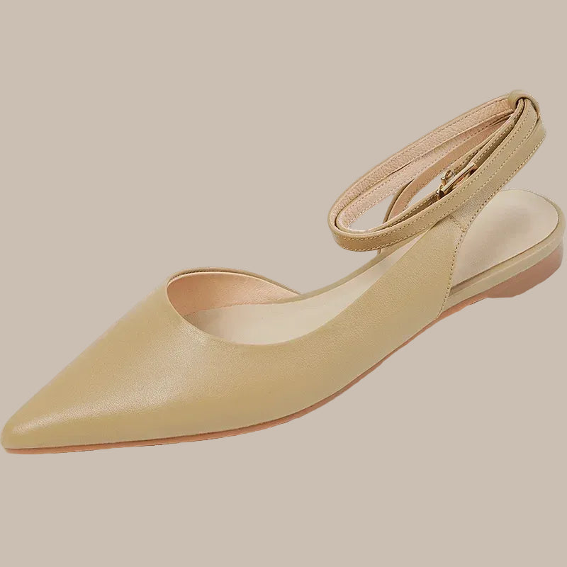 Apricot Beige Flat Shoes