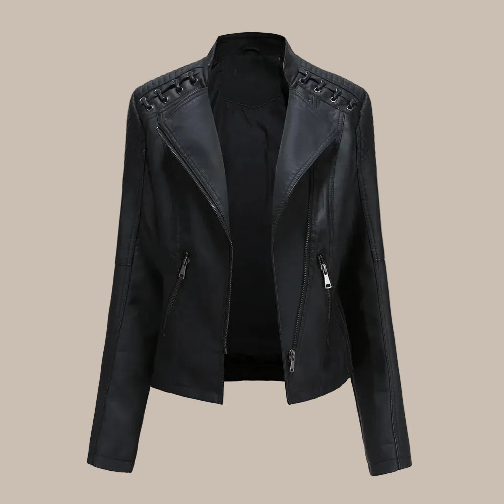 Women's Colorful Faux Leather Moto Jacket
