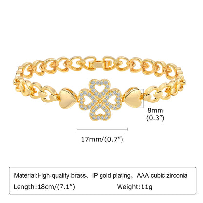 CZ Charm Cuban Chain Bracelet