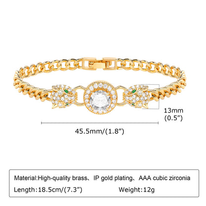 CZ Charm Cuban Chain Bracelet