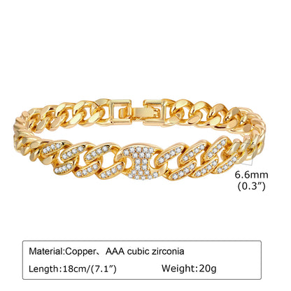 CZ Love Charm Chain Bracelet