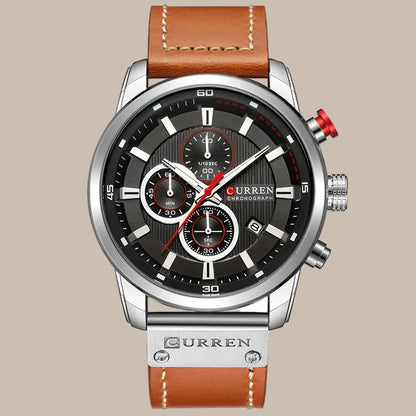 Men’s Leather Quartz Watch