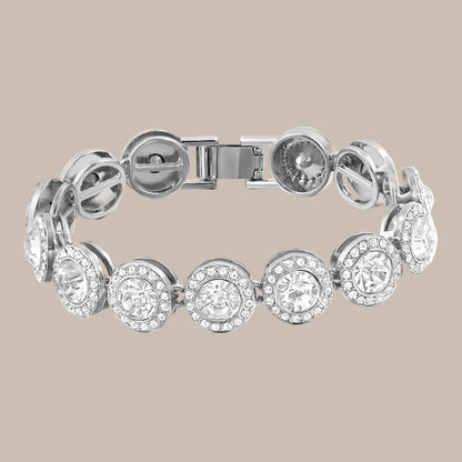 Rhinestone Paved Heart Cuban Chain Bracelet