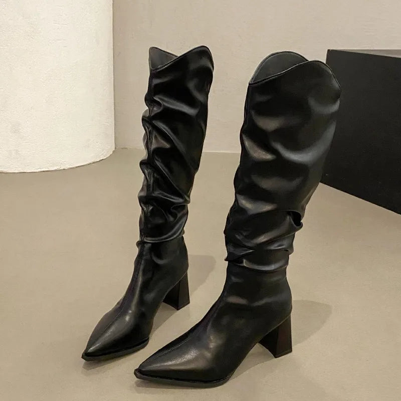 Women's Black Knee-High Boots