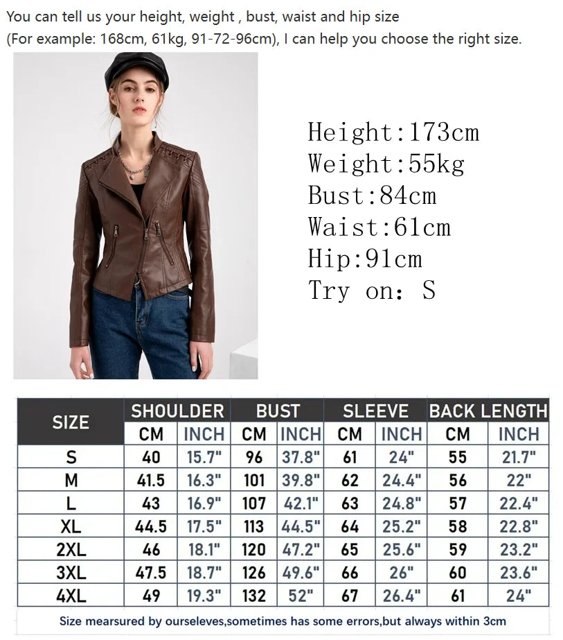 Women's Colorful Faux Leather Moto Jacket