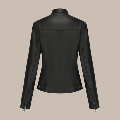 Women's Fitted Slim PU Jacket