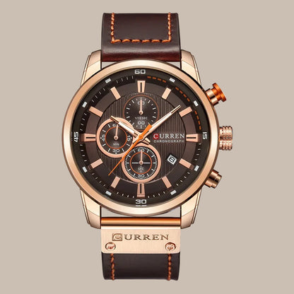 Men’s Leather Quartz Watch
