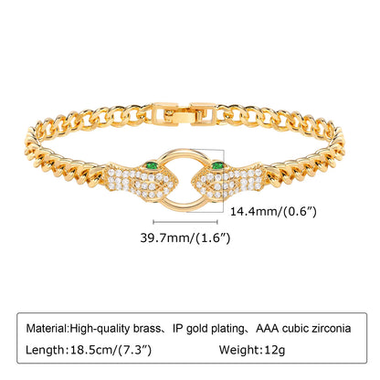 CZ Charm Cuban Chain Bracelet