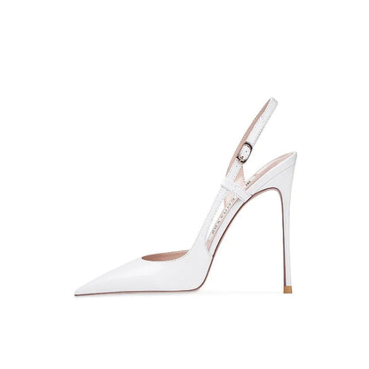 White Patent High Heels