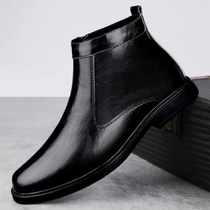 Men's Winter Plush Leather Boots