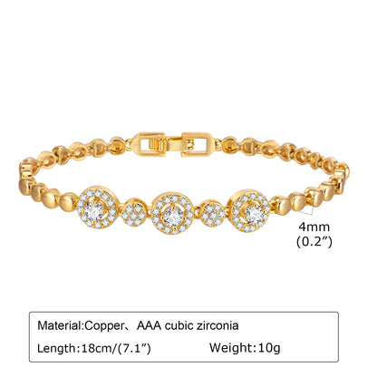 CZ Love Charm Chain Bracelet