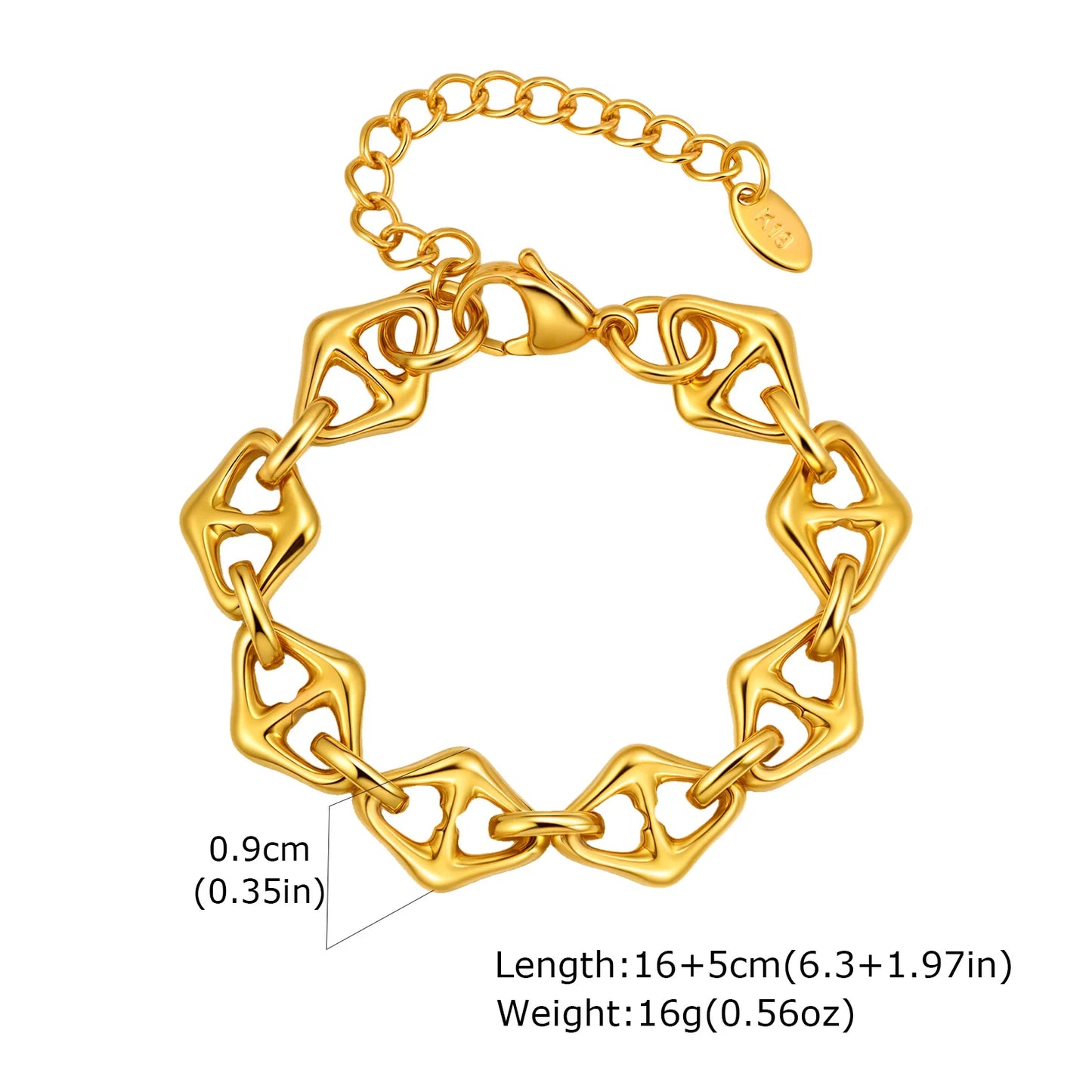 Gold-Tone Toggle Clasp Chain Bracelet