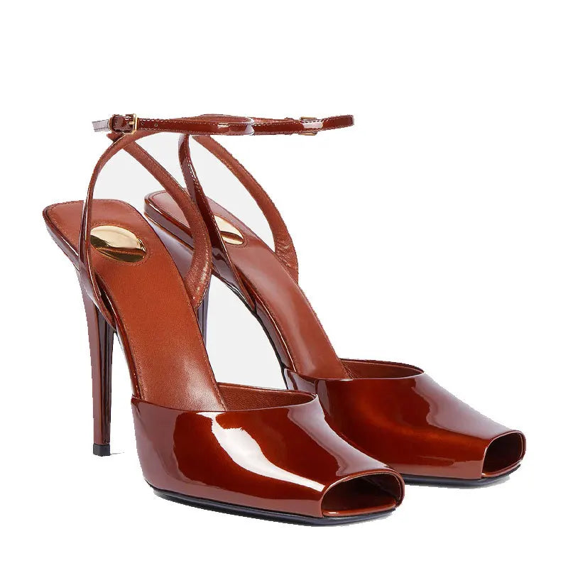 Fish Mouth Patent Sandals