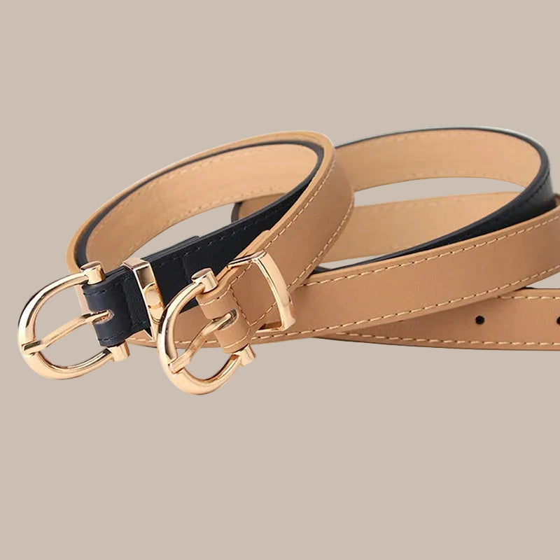 Women's Retro Oval Buckle Belt