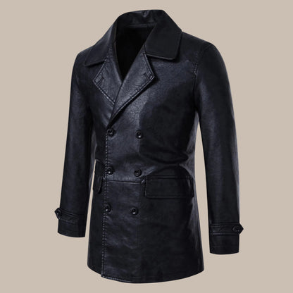 Men’s Mid-Length Leather Coat