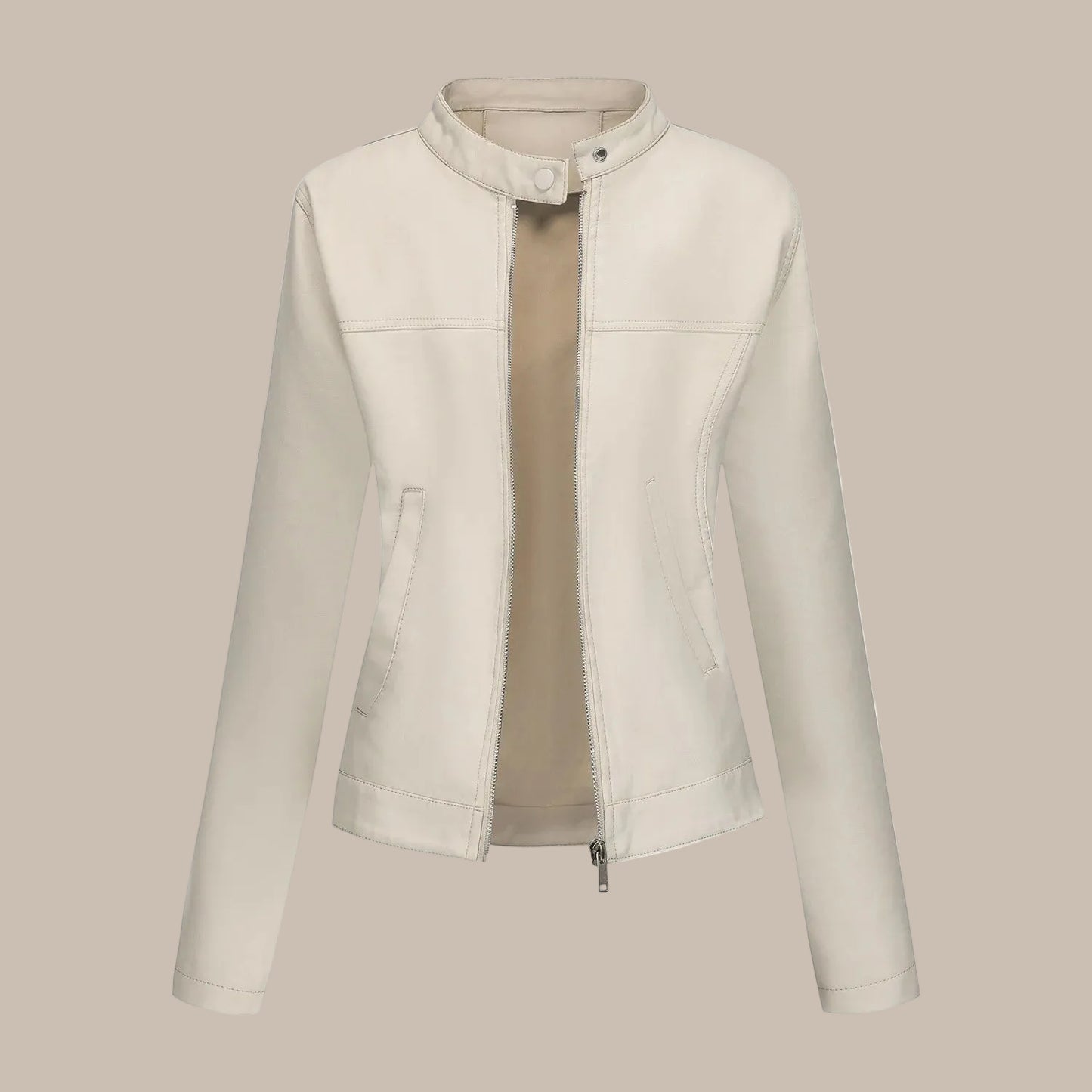Women's Fitted Slim PU Jacket
