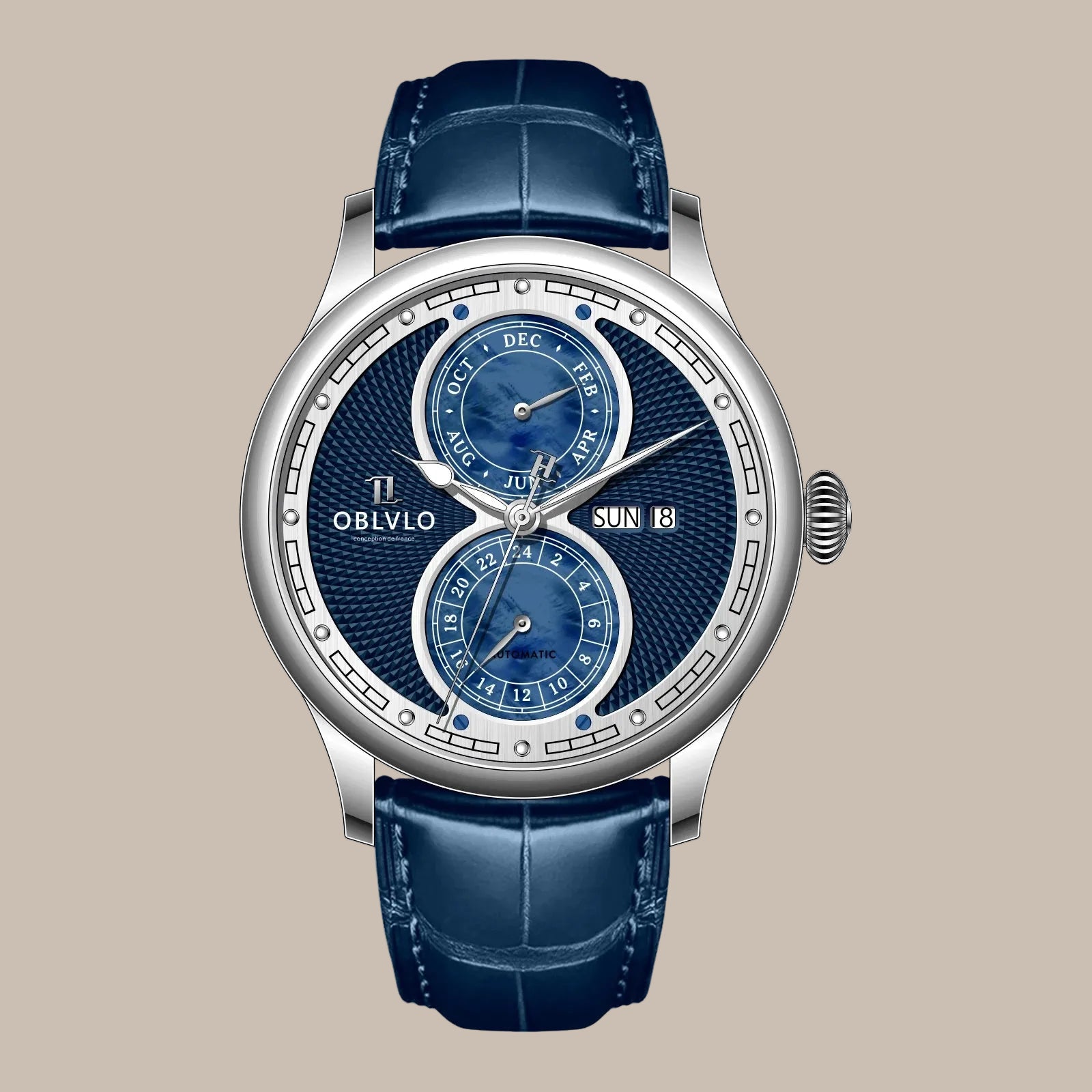 Blue Leather Strap Automatic